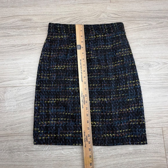 Anna Maria Paletti Italian Tweed Pencil Skirt Black Multi Color Business Size 40 - Picture 6 of 6